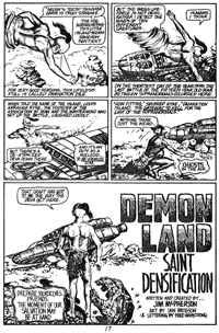 Devil Wind arrives on Damnation Isle, artwork by Ian Bateson, 1985/6
